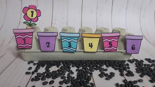 Flower Number Match l Spring Math Center by Running Turtle Resources