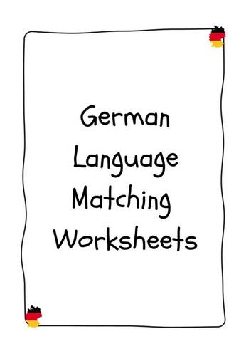 German Language Matching Worksheets by Worksheet Whisperer | TPT