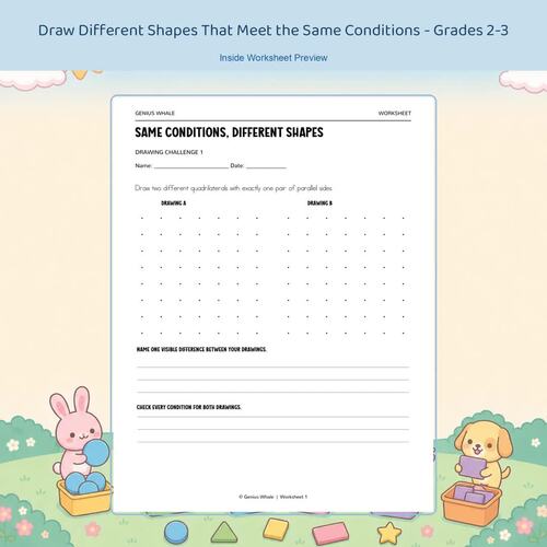 Draw Different Shapes That Meet the Same Conditions | Grades 2-3