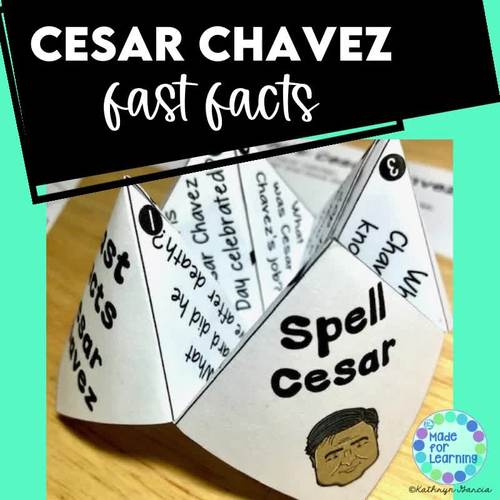 Cesar Chavez Hispanic Heritage Month Activity Fast Facts Worksheet
