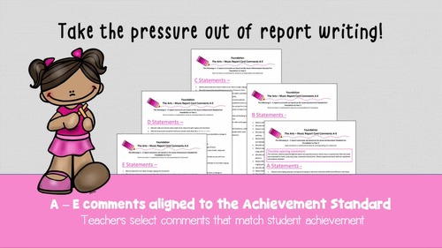 Australian Curriculum Foundation/ Prep Music Report Card Comments