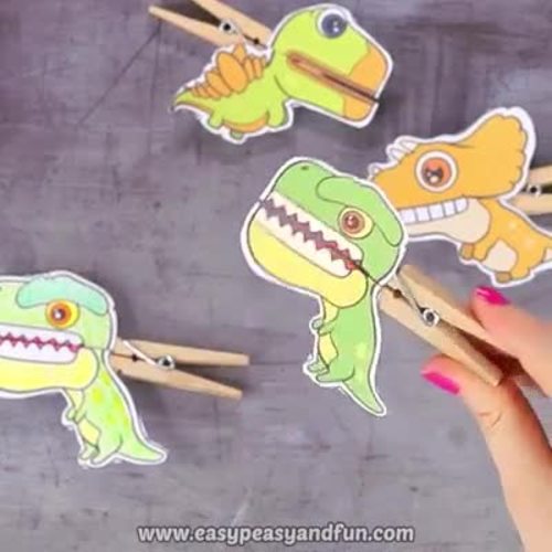 Dinosaur Craft Clothespin Puppets by Easy Peasy and Fun TPT