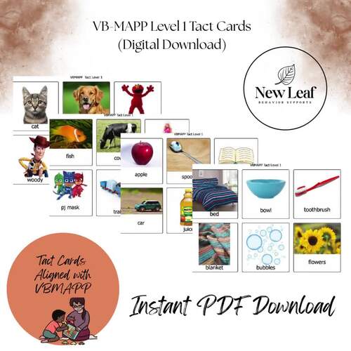 VB-MAPP Level 1 Tact Cards by New Leaf Behavior Supports | TPT