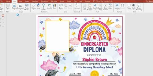 Kindergarten Completion Certificate, Editable Moving Up Awards, PDF & PowerPoint