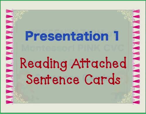 Montessori Pink CVC Sentence Cards with Real Pictures | 3-Letter Word ...