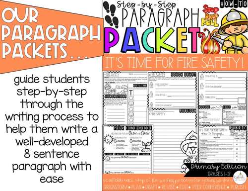 It's Time for Fire Safety | Step by Step Paragraph Packet | Procedural ...