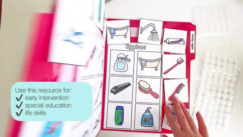 Matching - Hygiene (Velcro File Folder Practice Activity)