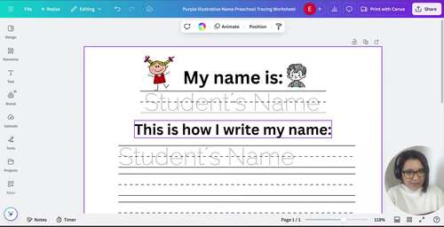 Name Template by Teacher Elena Vivanco | TPT