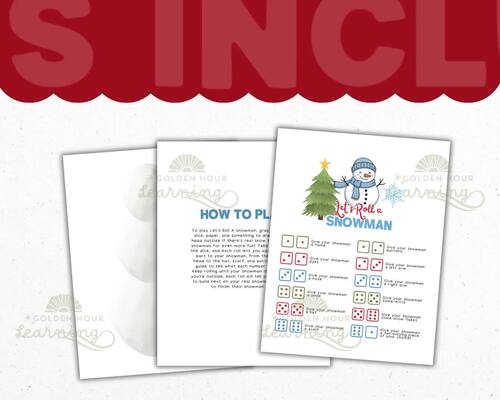 Roll and Draw a Snowman | Christmas Dice Drawing Game | Winter Art Activity
