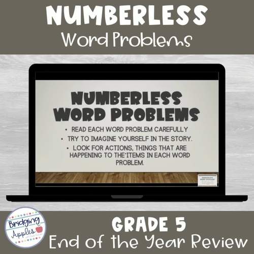 Grade 5 Math Review | Numberless Problems | Interactive Digital