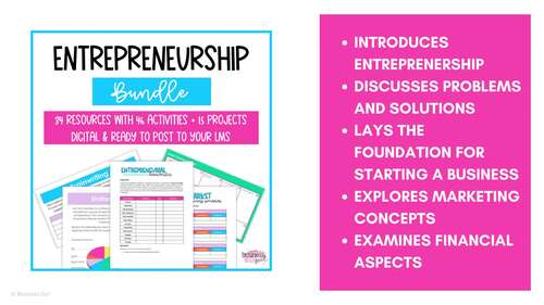 Entrepreneurship Activities And Projects Mega Bundle By Business Girl