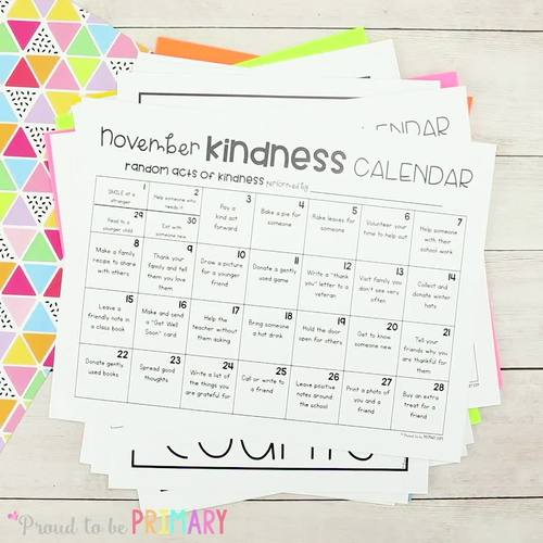 Kindness Classroom Challenge + Calendars Social Emotional Learning SEL