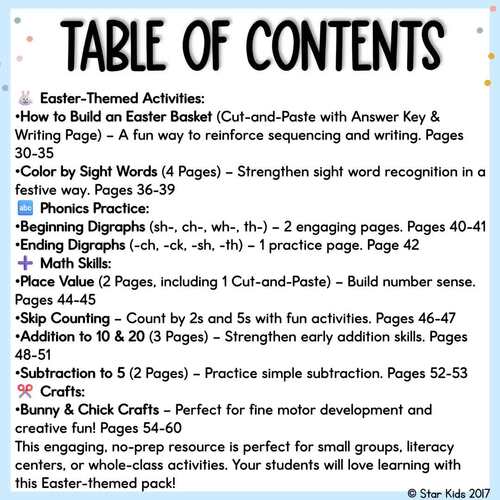 Easter Activities for K-1