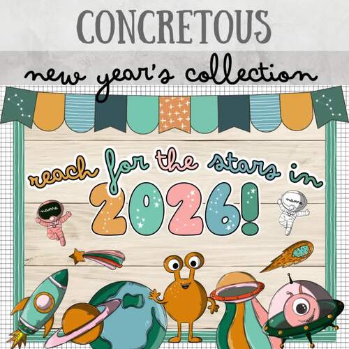 New Years Bulletin Board Kit 2026 January Winter Space Goals Door Decor ...
