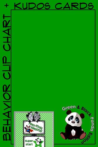 BEHAVIOR MANAGEMENT Panda Theme Decor Green Black Classroom Management