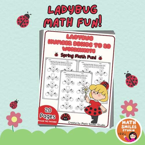 Ladybug Number Bonds within 20 Worksheets | Spring Math Practice | 1st ...