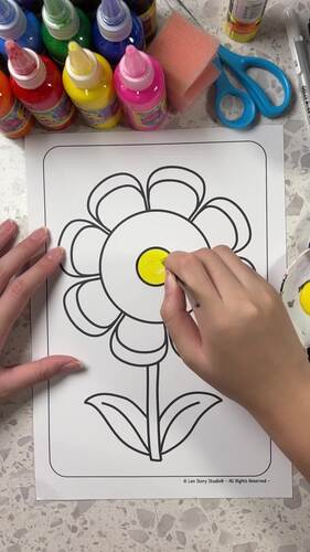 Spring Flower Pattern Art Worksheet | Coloring & Pattern Art Activity