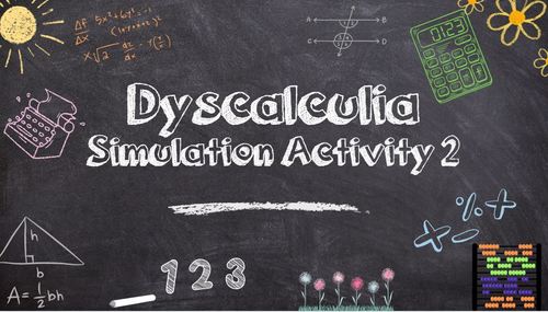 Preview of UPDATED Dyscalculia Simulation Activity #2