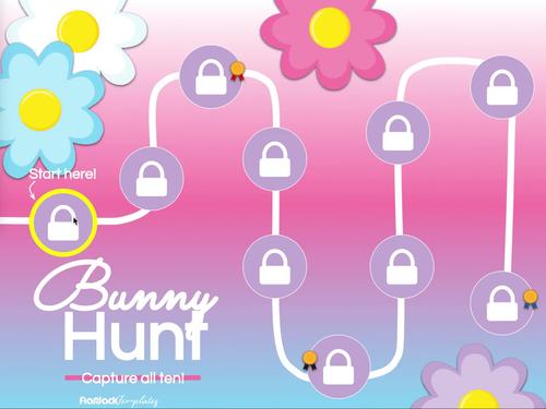 Google Slides PowerPoint Editable Digital HUNT Game Template | Bunny
