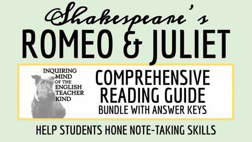Romeo and Juliet Reading Guides and Answer Keys (Printable Bundle)