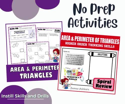 Area and Perimeter of Triangles Guided Practice and Review Worksheets ...