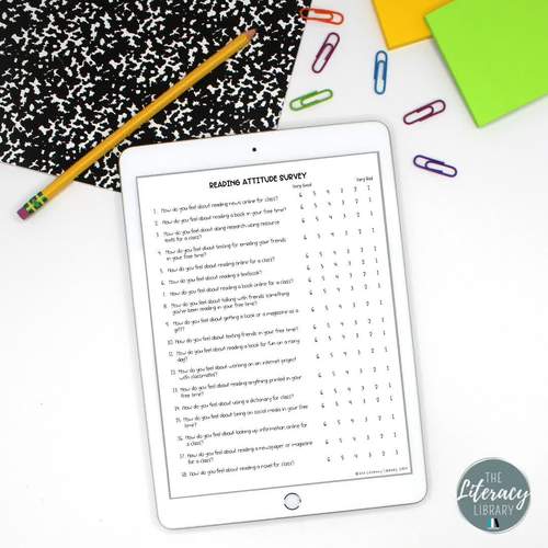 Reading attitude survey by the literacy library tpt