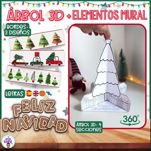 Christmas bulletin board set, 3D christmas tree, letters, bulletin board borders