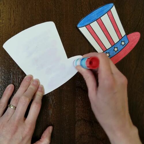 July 4th Patriotic Uncle Sam Hat Fan Craft Independence Day Classroom ...