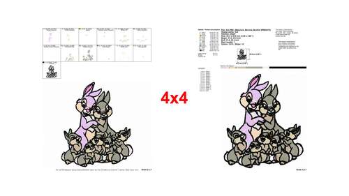 Adorable Thumper and his large rabbit family embroidery designs ...