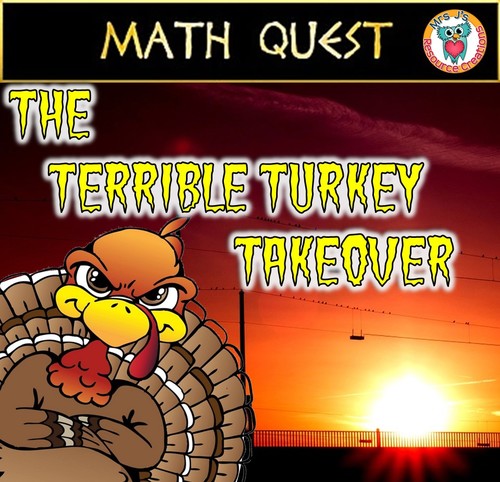 Preview of Thanksgiving Math Quest: Thanksgiving Activity Terrible Turkey Takeover Intro