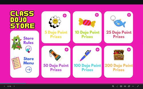 Digital Class Dojo Store | FULLY EDITABLE | Classroom Incentives