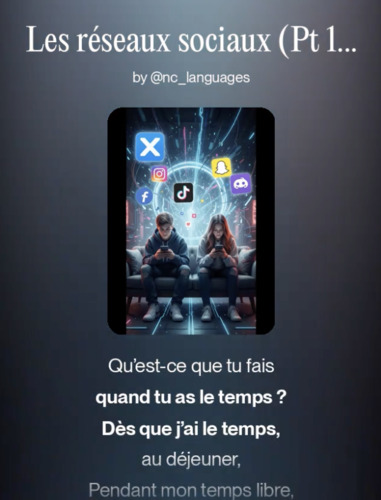 Preview of Grade 8-9 / GCSE FRENCH SONG Unit 11: Les réseaux sociaux Part 1 (Present tense)