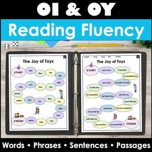 OI & OY Diphthongs Decodable Readers Passages Fluency Tracker Orton ...