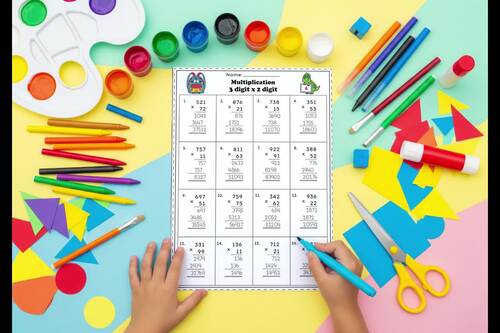 3-Digit by 2-Digit Multiplication Worksheets – 60 Pages Practice with ...