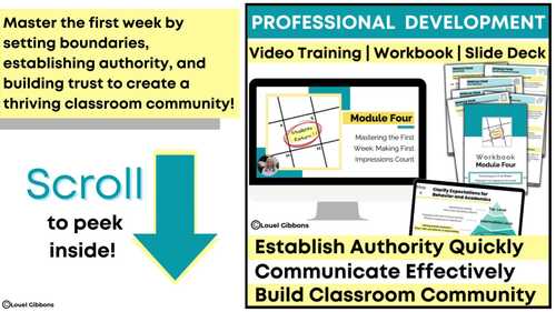 Professional Development PD First Week Starting School Classroom Management Plan