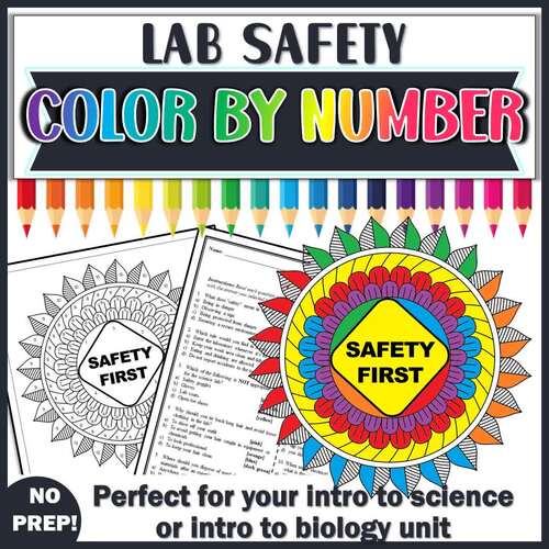 Lab Safety Color by Number Intro to Biology Review Worksheet Activity