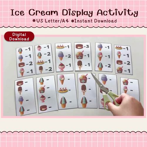 Ice Cream Display Counting Activity | Count & Match Numbers | Summer ...