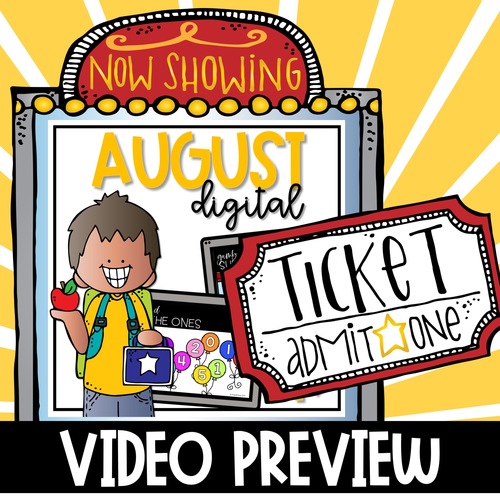 Preview of Video Preview of AUGUST Daily Digital Math for Kindergarten