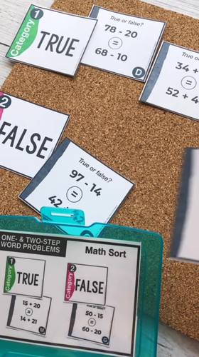 2nd Grade One- and Two-Step Word Problems Math Centers - Math Games