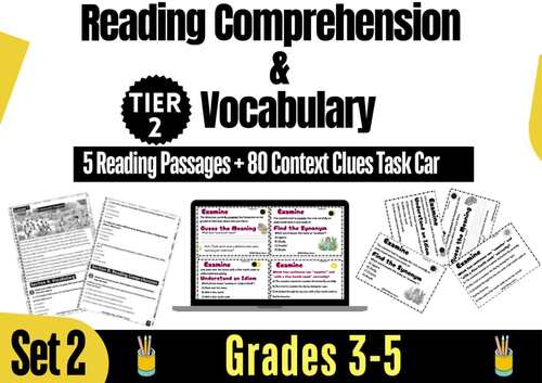 Context Clues Task Cards 3rd 4th 5th Grade Reading Worksheets ...