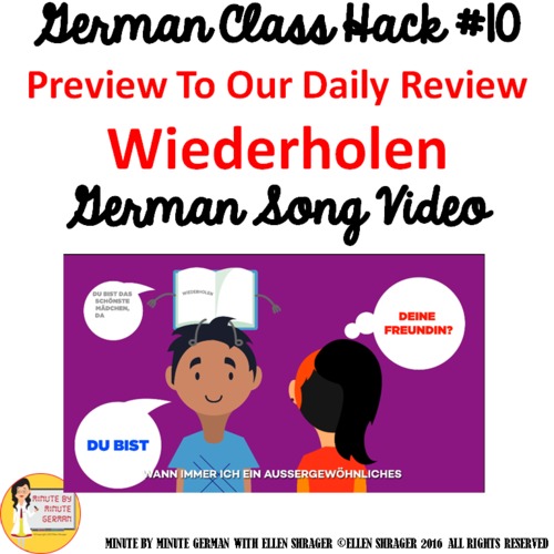 Preview of 10_German Class Transition Video "Review" "Wiederholen" for CI TCI TPRS,  90% TL