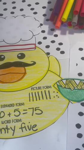 Rubber Duck Math Place Value Craft by The Teaching Diva Corner | TPT