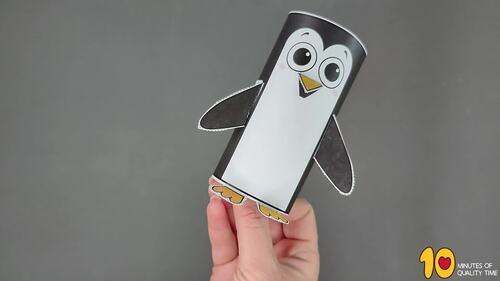 Penguin Paper Roll Craft by 10 Minutes of Quality Time | TPT