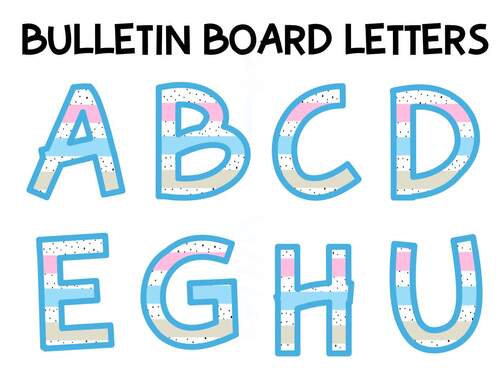 Printable Spotty Bulletin Board Letters, Back To School Alphabet Letters