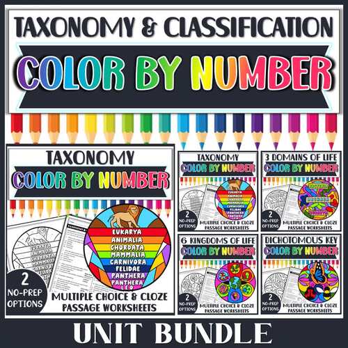 Taxonomy & Classification | Kingdoms | Dichotomous Key Color by Number ...
