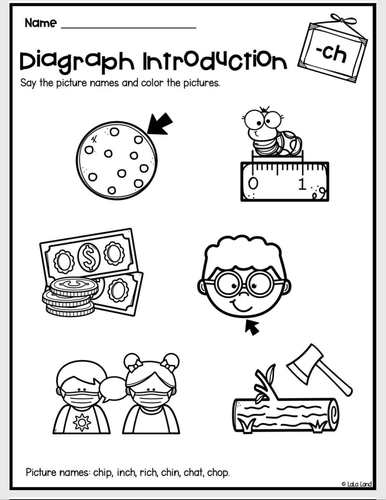 Diagraph Worksheets CH by Lala Land | Teachers Pay Teachers