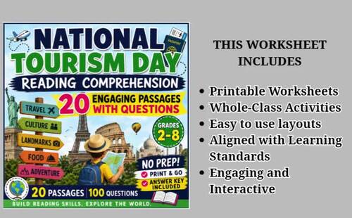 Tourism Day Reading Comprehension | 20 Passages with Questions | Grades 2-8