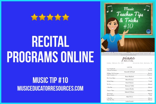 Music Teacher Tip 10 Recital Program Online By Music Educator