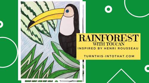 Preview of Henri Rousseau inspired Rainforest Distance Learning Art Video Lesson