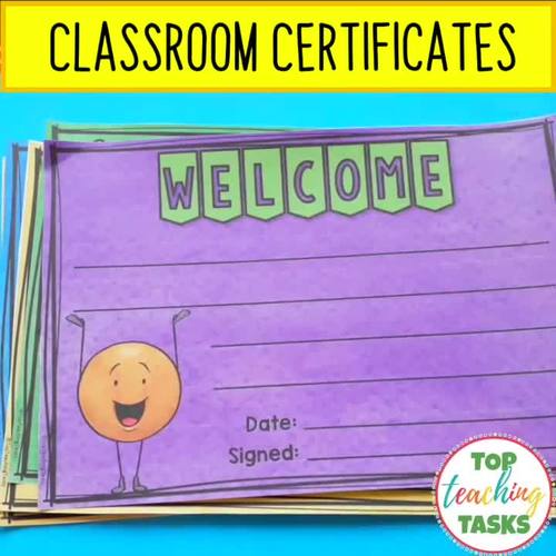 Classroom Certificates | Bright and Vivid Dot Dudes by Top Teaching Tasks